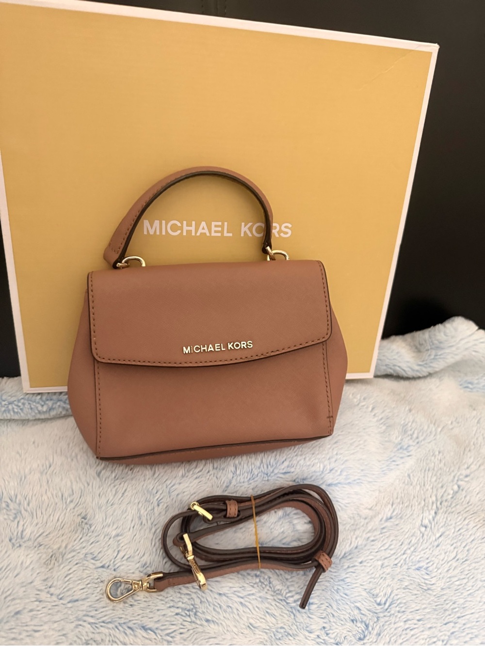 Michael Kors Mini Top-Handle Satchel in Dusty Rose Brown